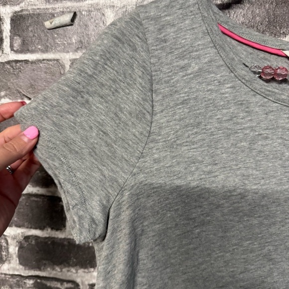 Boden Slub Tee Colorblock Dress gray pink - Picture 4 of 9